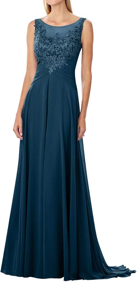 Charmant Braut Royal Blau Einfach Spitze Chiffon Lang Abendkleider