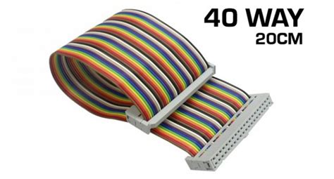 GPIO 40Pin Rainbow Cable Female Female Connectors 20cm Micro Robotics