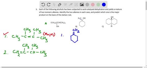 SOLVED Each Of The Following Alcohols Has Been Subjected To Acid