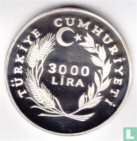 Turkey 3000 Lira 1982 PROOF Without Mintmark 75th Anniversary