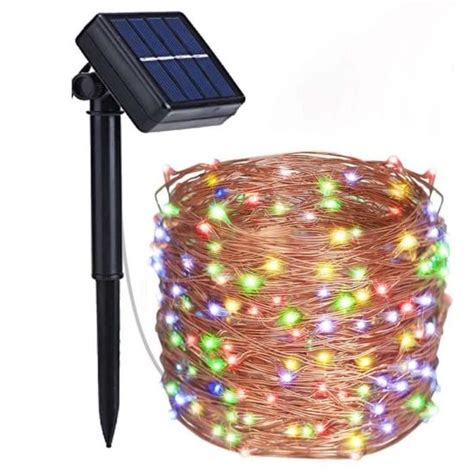 GUIRLANDE LUMINEUSE Solar Powered RGB Copper Wire Lights 20M 200 LEDs