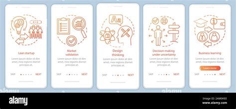 Startup Principles Onboarding Mobile App Page Screen With Linear