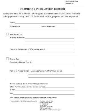 Fillable Online Belmont Ma Request For Paid Tax Statements Fax Email