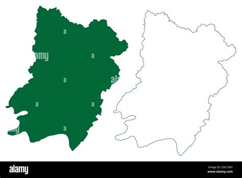 Auraiya district (Uttar Pradesh State, Republic of India) map vector ...