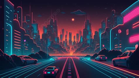 Sci Fi City Street Cyberpunk Background City Car Science Fiction