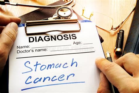 Stomach Cancer Diagnosis on a Diagnostic Form. Stock Image - Image of ...