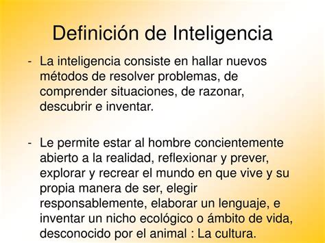 PPT Definición de Inteligencia PowerPoint Presentation free download