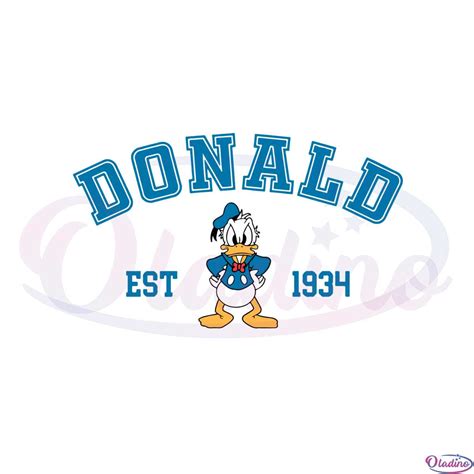 Vintage Disney Donald Duck Est 1934 SVG Graphic Designs Files - Oladino