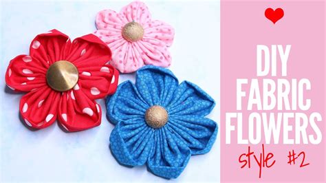 Diy Fabric Flowers How To Make Fabric Flowers Easy And Fast Youtube