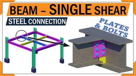 Steel Connection Beam To Beam Shear Connection Bolted Connections Steel Fabrication 3d