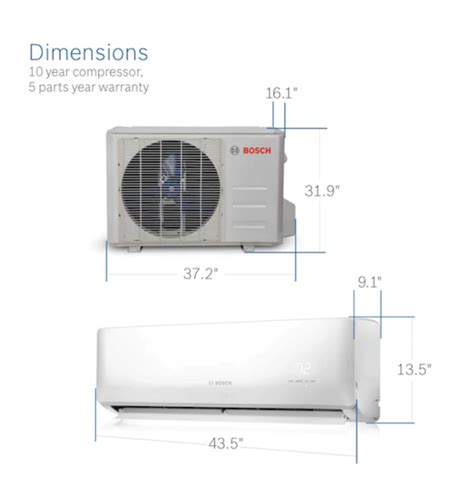 Bosch 27000 Btu 230 Volt 23 Seer 1350 Sq Ft Ductless Mini Split Air