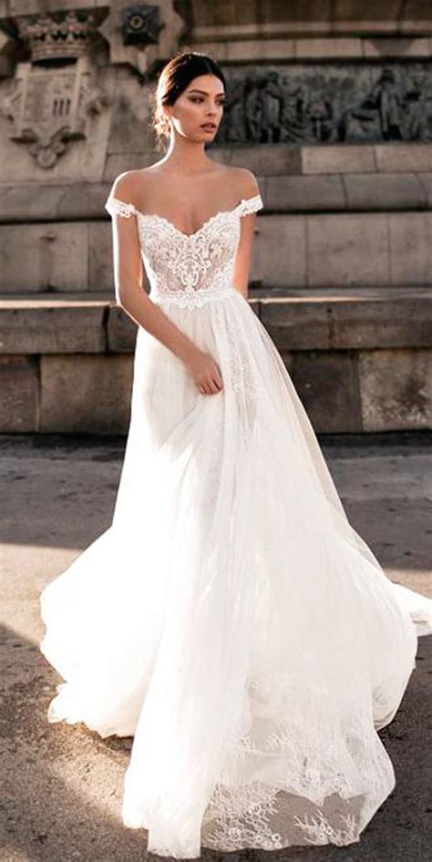 24 Awesome Off The Shoulder Wedding Dresses Inspiration