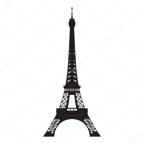 Eiffel tower, vector isolated silhouette — Stock Vector © msanca #152649016