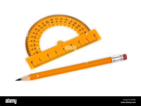 Protractor and pencil Stock Photo - Alamy