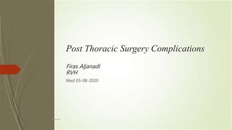 Post thoracic surgery complications | PPT