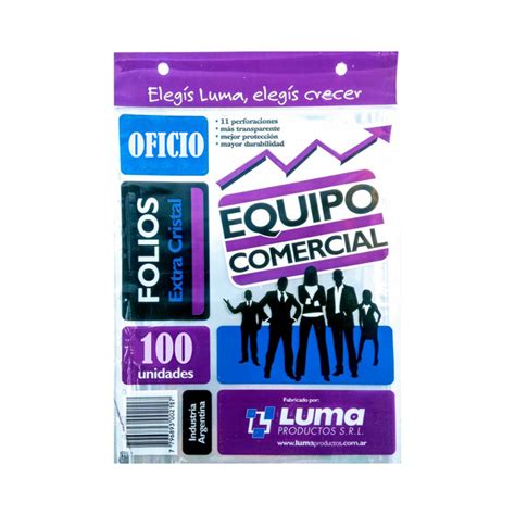 FOLIOS LUMA EQUIPO COMERCIAL OFICIO X 100