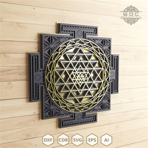 Multilayer Sri Yantra Mandala Art Wall Decor High Quality Dxf Etsy Canada