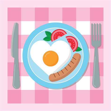 vector illustration romantic breakfast scrambled eggs icon 38902346 ...