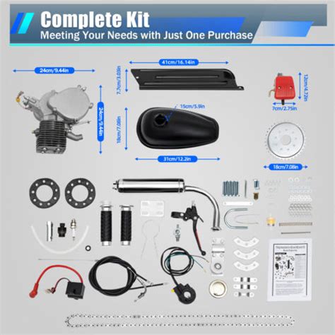 100cc 2 Stroke Bicycle Motor Kit Bike Motorized Petrol Gas Engine Full