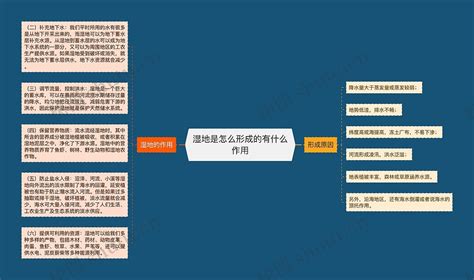 湿地是怎么形成的有什么作用思维导图编号p3646779 Treemind树图