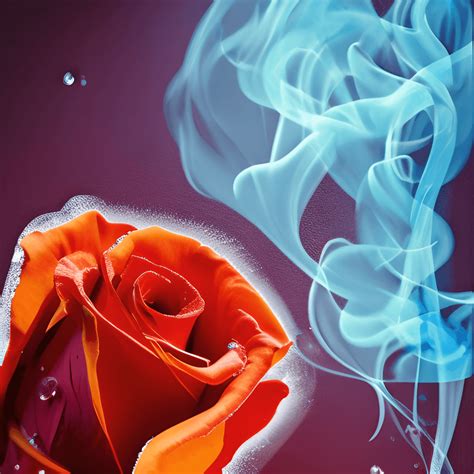 Smoke Effect Background Fire And Ice Roses Super Detailed · Creative Fabrica