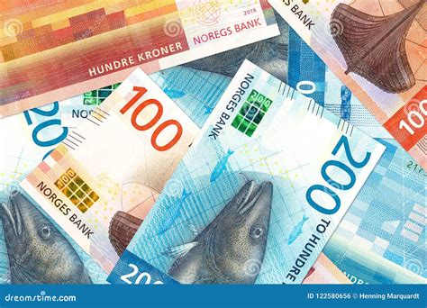 Norwegian Krone Notes Bundles Stack Stock Image