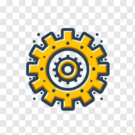 Simple Yellow Gear Icon Gear Gears Mechanical Png Transparent Image