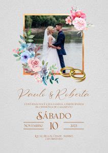 Modelo De Convite De Casamento Paulo E Roberta Convidam Voc E Sua