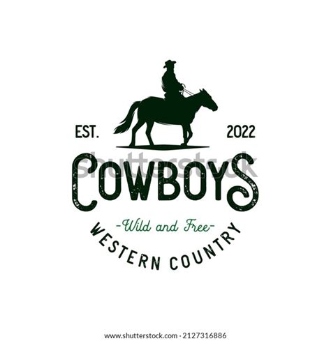 Cowboy Wild West Rodeo Vintage Logo Stock Vector Royalty Free