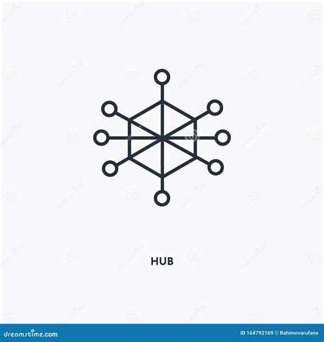 Hub Outline Icon Simple Linear Element Illustration Isolated Line Hub