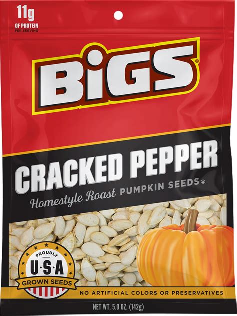 Bigs Cracked Pepper Homestyle Roast Pumpkin Seeds 5 Ounce 12 Count