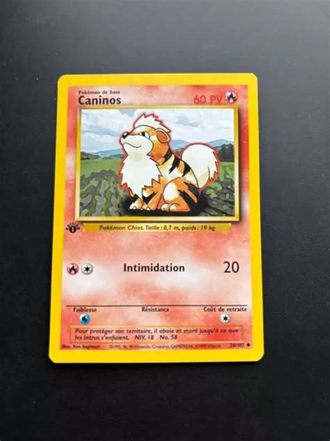 CARTE POKÉMON CANINOS 28 102 set de base édition 1 unco FR EUR 1 00