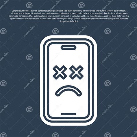 Blue Line Dead Mobile Icon Isolated On Blue Background Deceased