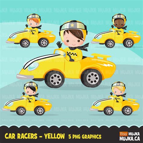 Car Racing Clipart for boys, Race car driver Formula 1 graphics, boys ...