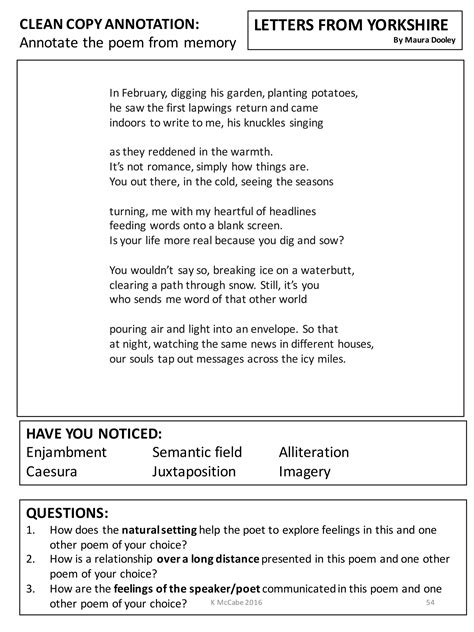 Aqa Poetry Guide Love And Relationships Cluster Artofit