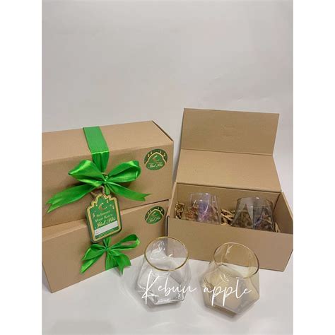 Jual Set Gift Hampers Lebaran Gelas Kaca Diamond Crystal Gelas Kopi Teh