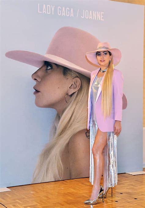 Lady Gaga Promotes Joanne In Japan In Pink Hat And Silver Dress