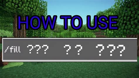 How To Use The Fill Command In Minecraft Youtube