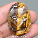 Liontin Pendant Batu Tiger Eye Ukir Shio Babi Asli Kode Wahyu