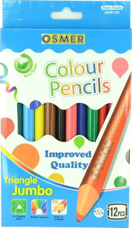 Colour Pencils Osmer Jumbo Triangle 12 Pack Skout Office Supplies