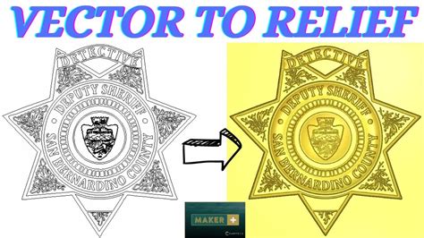 Vector Drawing To Relief Model With Carveco Maker Sheriffs Badge