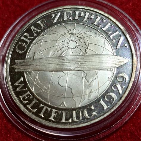 Deutschland Weimarer Republik Germany 3 Mark 1930 A Zeppelin World