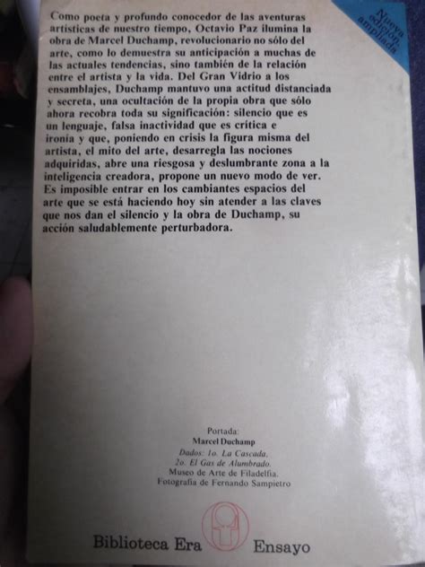 Aparencia Desnuda La Obra De Marcel Duchamp De Paz Octavio Very Good