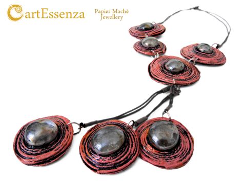 Cartessenza Gioielli In Cartapesta Collana In Cartapesta Pink Swirls