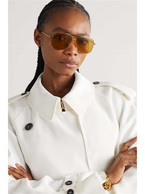 TOM FORD EYEWEAR Jaden aviator-style gold-tone sunglasses | NET-A-PORTER