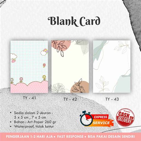 Jual Kartu Ucapan Terima Kasih Thank You Card TQ Card Polos Kartu