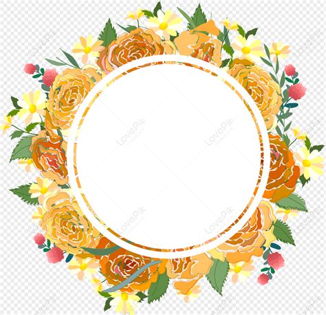 Yellow Round Frame Flower Border Yellow Border Round Border Border