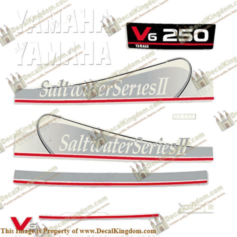 Yamaha 250hp Saltwater Series Ii Decals Silver