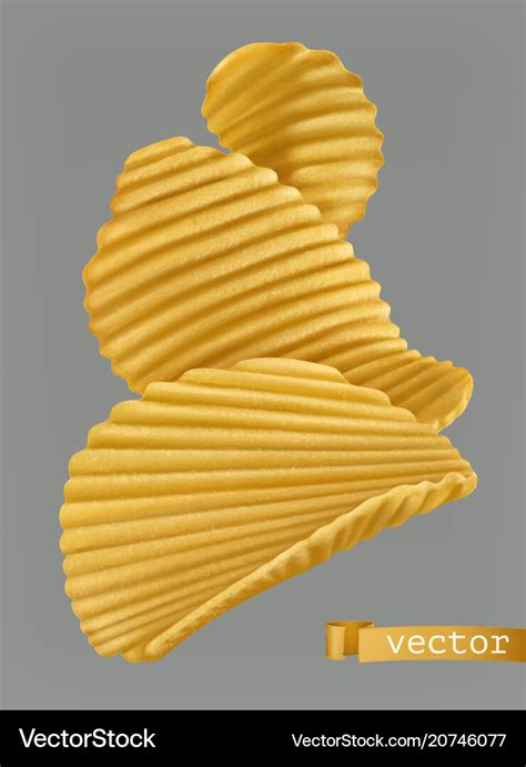 Potato Chips 3d Realistic Royalty Free Vector Image