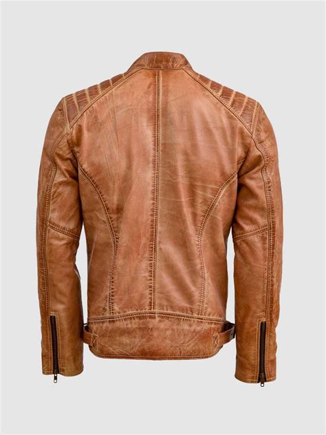 Waxed Men S Tan Leather Jacket Leather Jacket Master